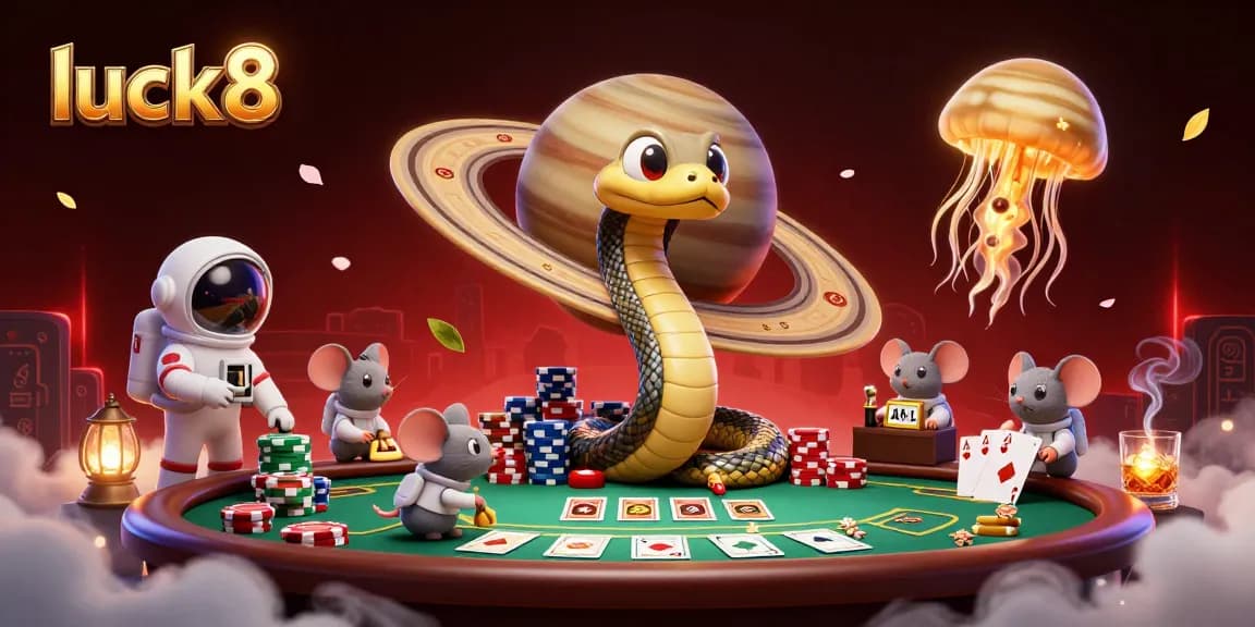 Engage with the luck8 experience at a vibrant cosmic casino, where bets are placed amongst celestial characters.