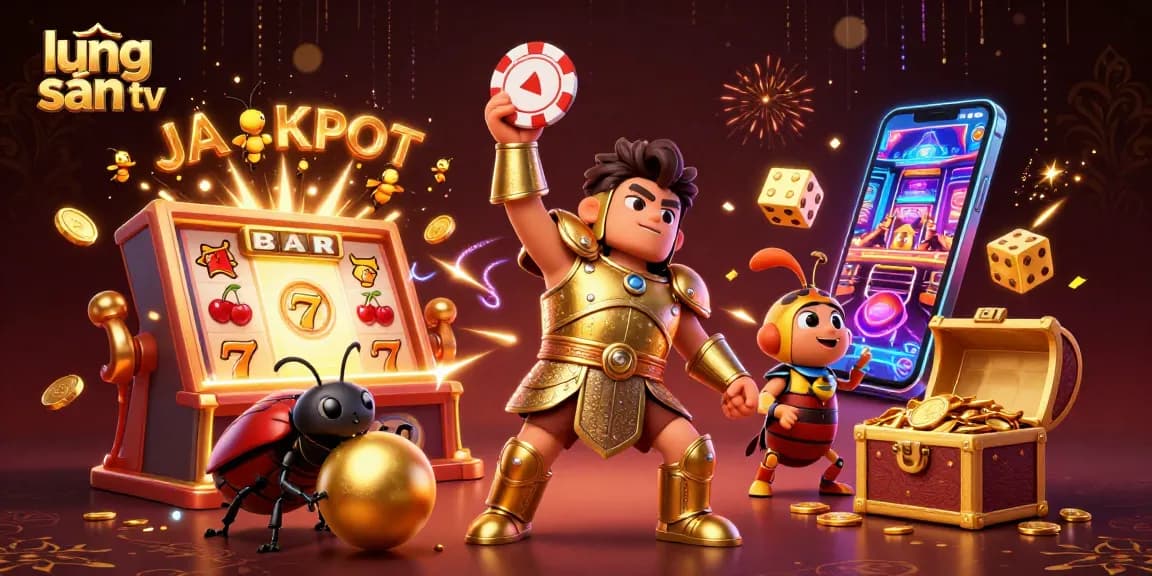 Experience the excitement at lương sơn tv with jackpots, golden treasures, and dynamic casino illustrations.
