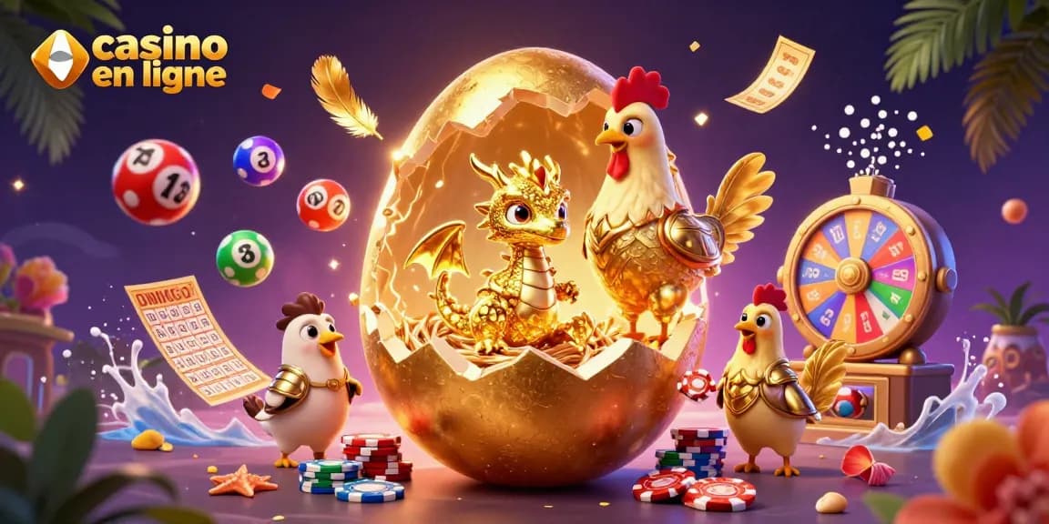 Découvrez casino en ligne avec un dragon doré et des éléments de jeu vibrant dans un monde féerique.