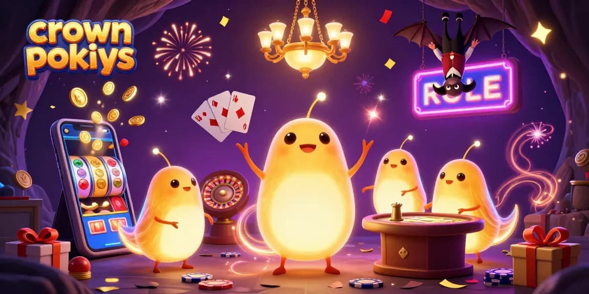 Spin the crown pokies and experience glowing wins in an enchanting cave casino!