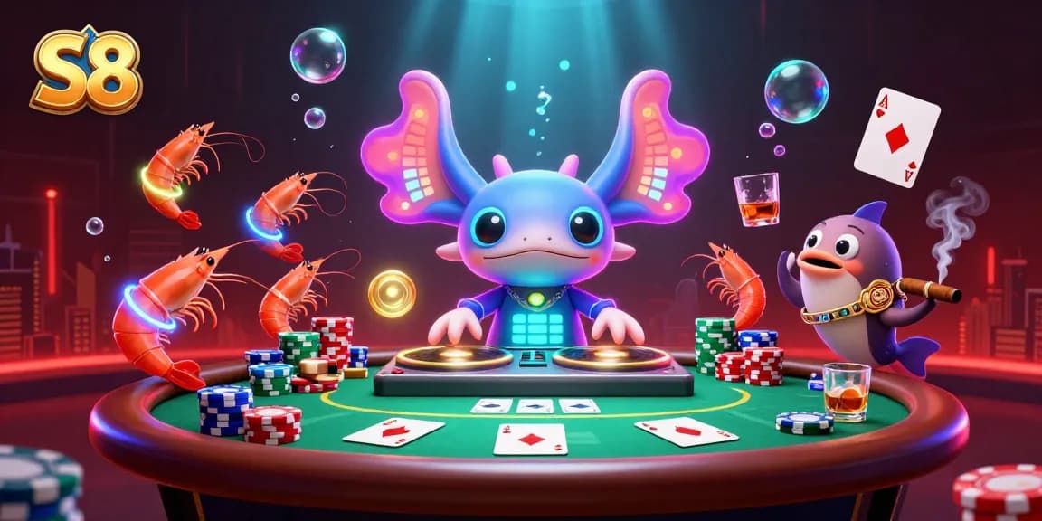 S8 offers thrilling poker gameplay with vibrant underwater scenes filled with action and excitement.