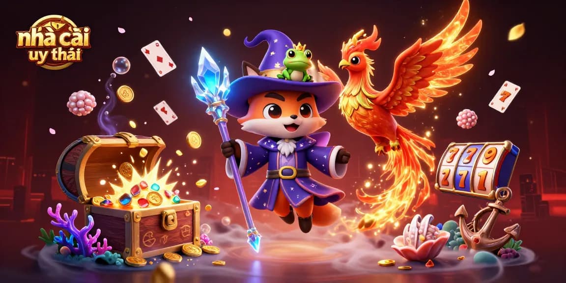 Experience the adventure at nhà cái uy tín, featuring mystical characters and dynamic casino elements.