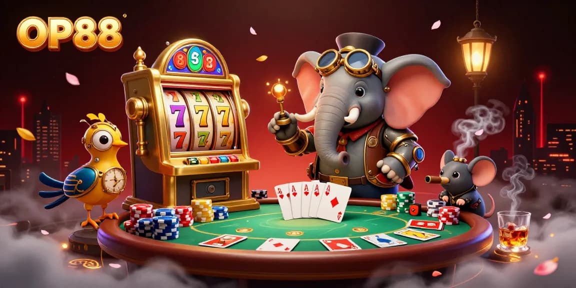Play exciting slot games at OP88 with a steampunk twist featuring vibrant visuals and engaging designs.