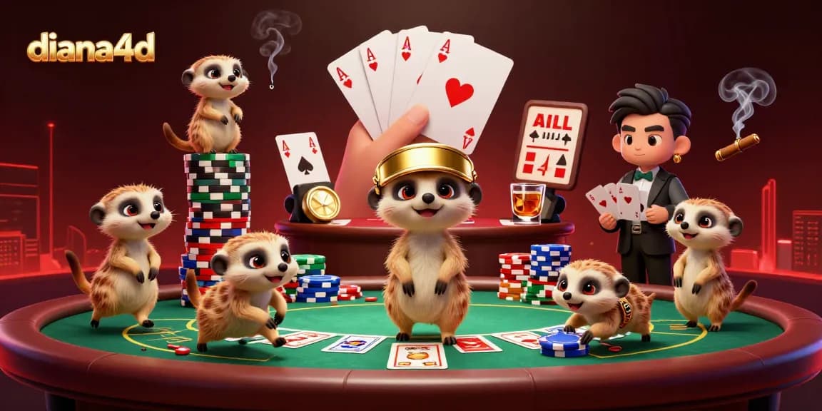 Experience the thrilling world of diana4d with meerkats managing a vibrant casino scene.
