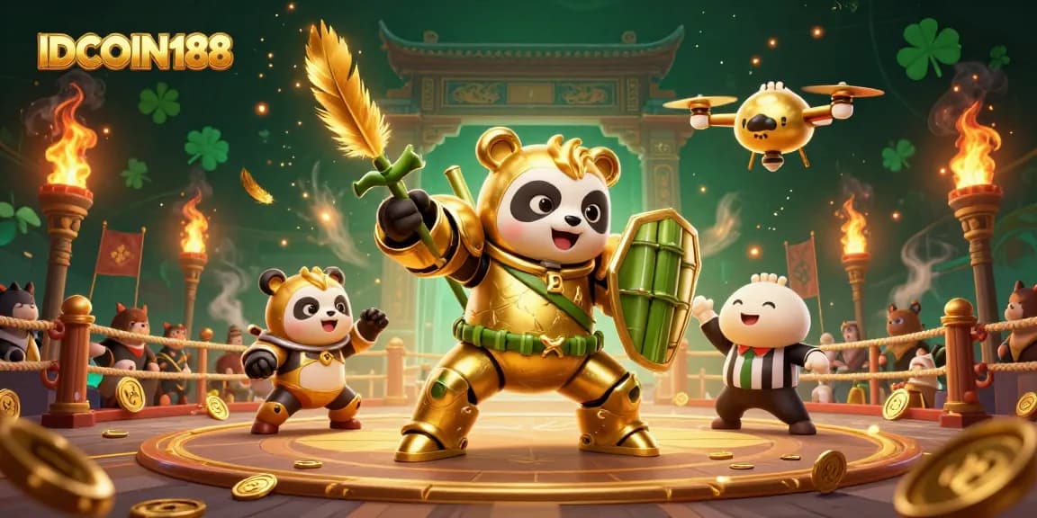 Engage in thrilling gameplay at IDCOIN188 with vibrant animated characters and dynamic casino elements.