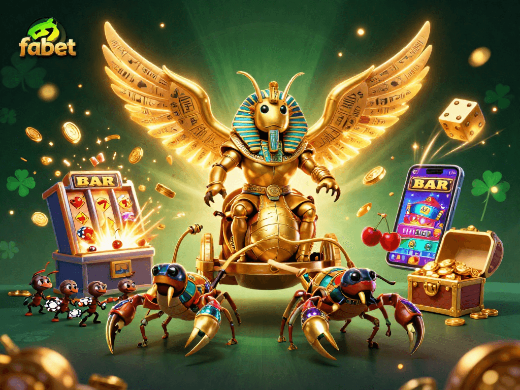 Experience the exciting world of fabet with a dynamic illustration featuring vibrant casino elements and characters.