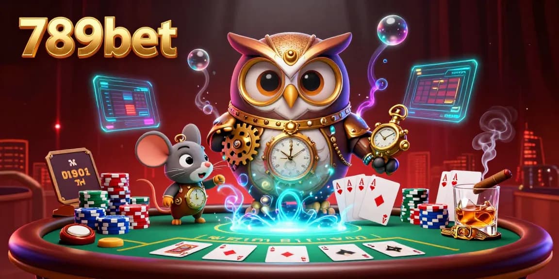 Engage with the vibrant world of 789bet where a steampunk owl and mouse showcase thrilling casino action.