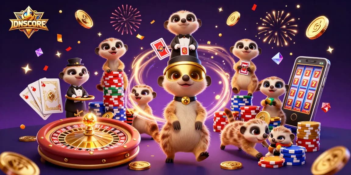IDNSCORE meerkats manage a thrilling casino gaming experience with vibrant visuals and interactive elements