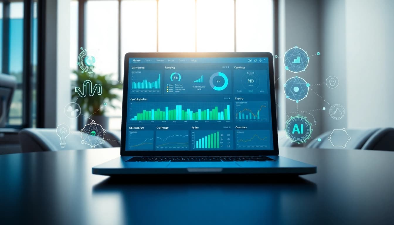 Showcasing a generative engine optimization platform's dashboard with analytics and AI metrics.