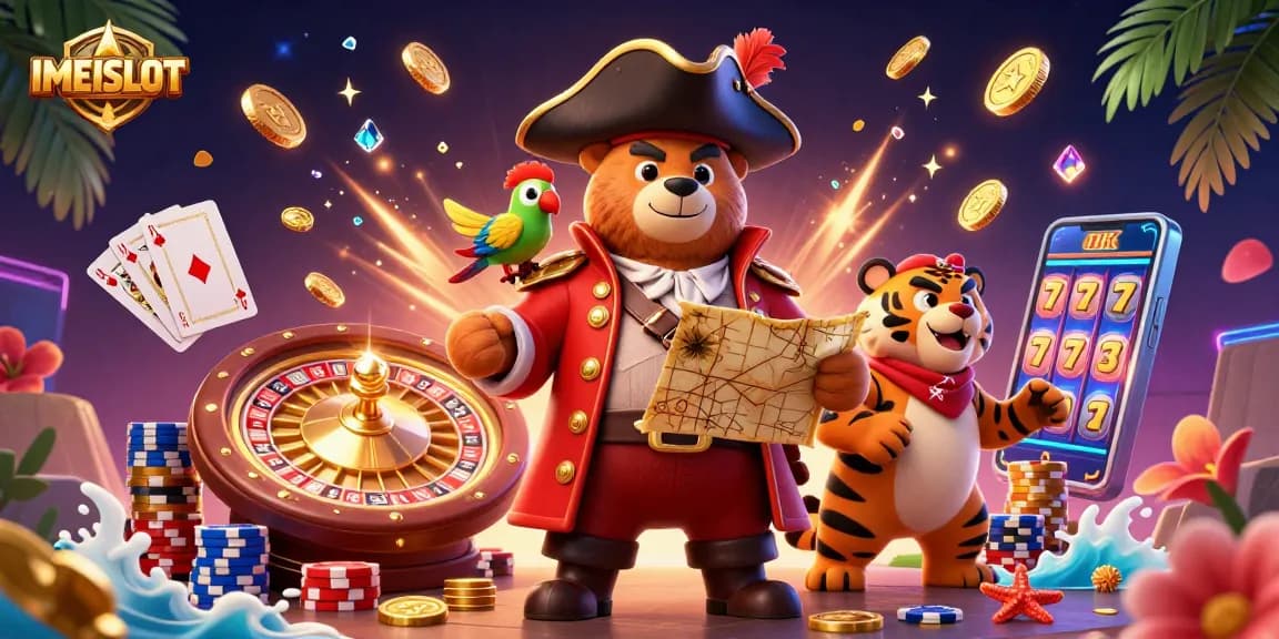 Engage with the exciting IMEISLOT slots scene featuring vivid characters, sparkling gems, and dynamic casino elements.