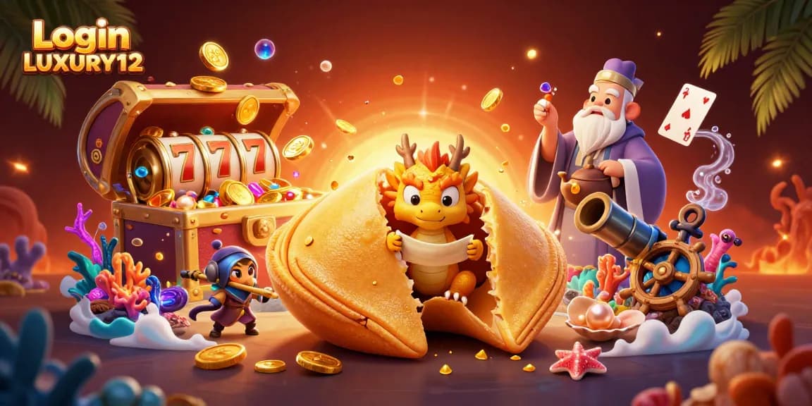 Login LUXURY12 dengan permainan slot yang menarik, menampilkan karakter dan simbol keberuntungan.