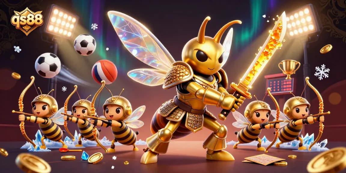 Experience qs88's vibrant casino gaming with a heroic hornet and engaging sports elements.