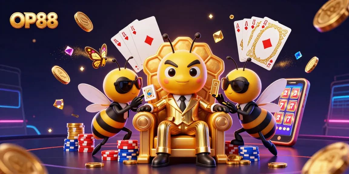 Experience the thrilling gameplay with OP88 as the 3D bumblebee mob boss commands the casino realm.
