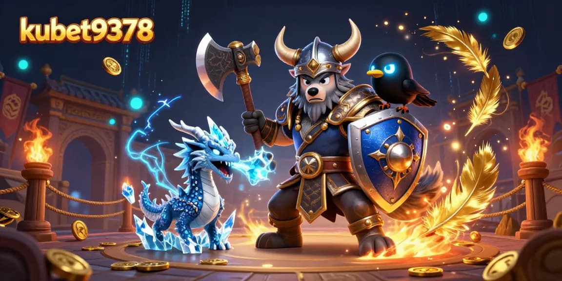 Engage in thrilling gameplay at kubet9378 with banners and characters from a vibrant casino adventure.