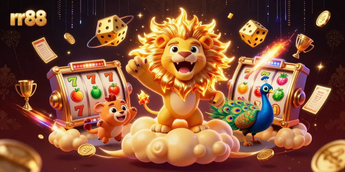 Experience thrilling games at rr88 with vibrant slot elements and a dynamic casino scene