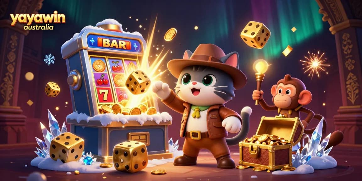 Experience the thrilling excitement of yayawin australia with our dynamic casino illustration showcasing a jackpot explosion.
