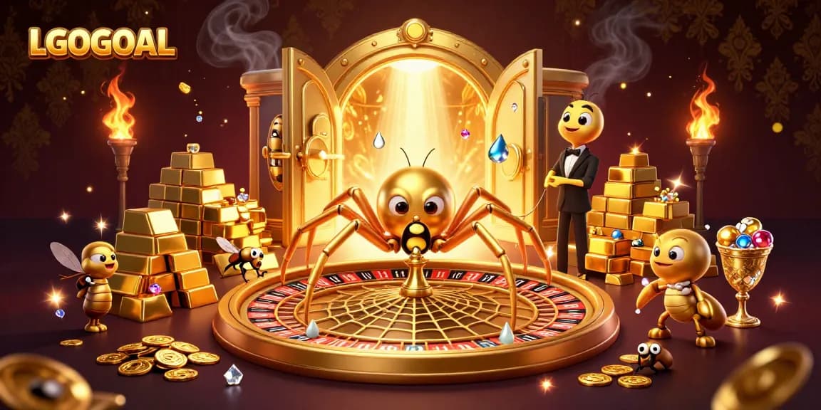 Engage with LGOGOAL's thrilling roulette experience, as nervous bets are placed in a vibrant 3D illustration.