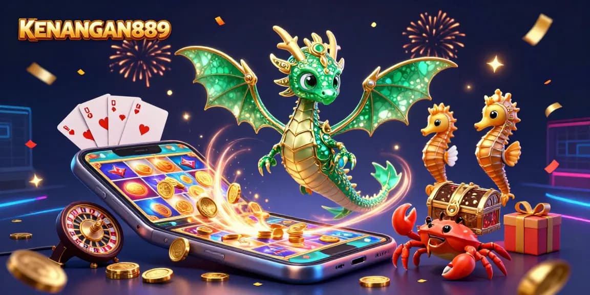 Experience the exciting slot games at KENANGAN889 with vibrant characters and dynamic elements.