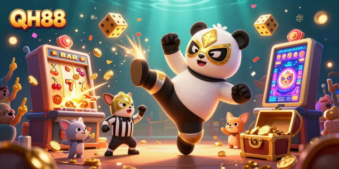 Experience thrilling wins at QH88 with an exciting casino adventure featuring animated characters.