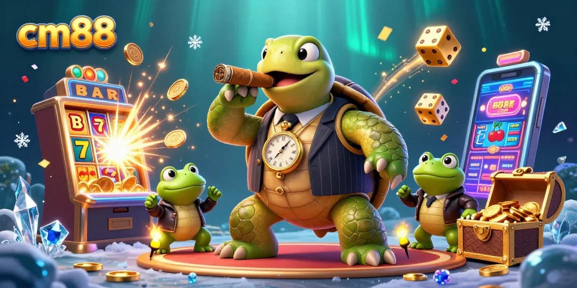 Experience the thrill of cm88's dynamic casino game scene with cartoon characters and jackpot excitement.