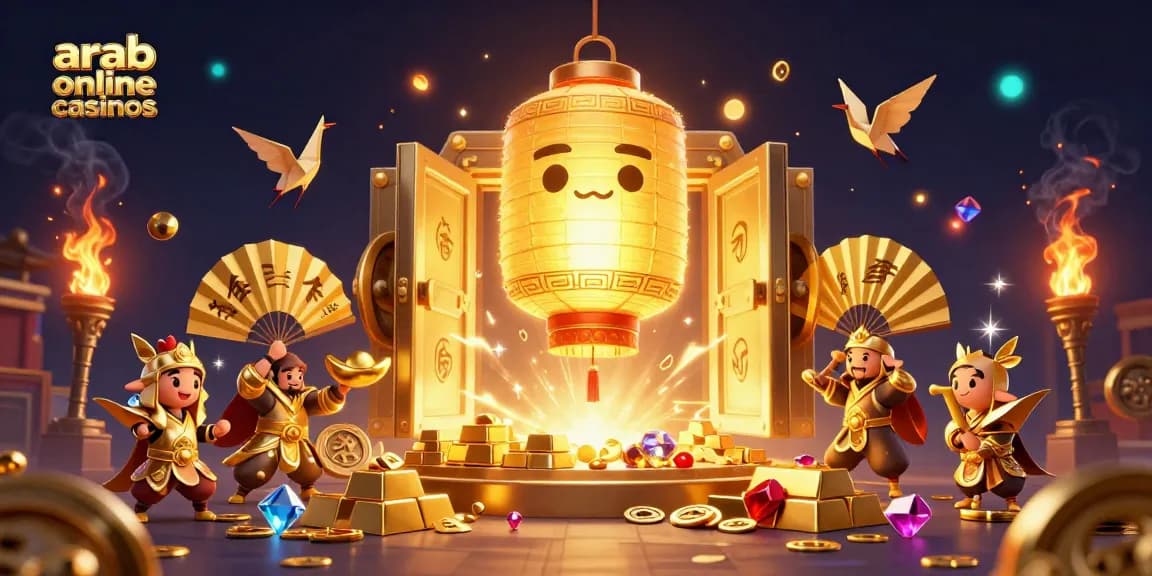 Engage in thrilling gameplay at arab online casinos with vibrant characters and golden treasures.