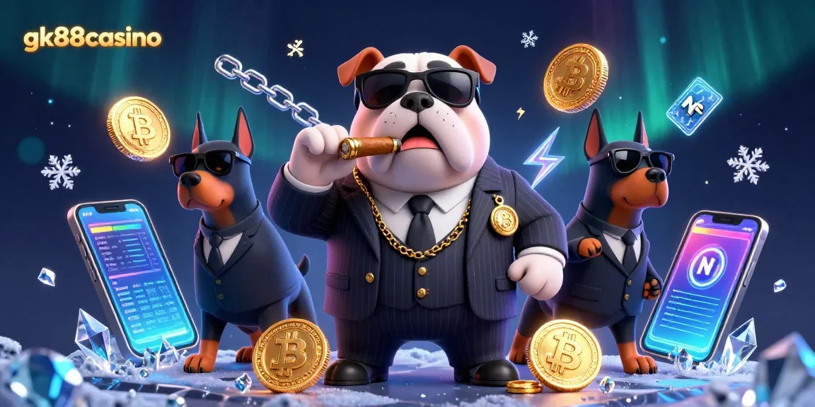 Engage with gk88casino's thrilling gaming experience featuring 3D mafia characters and crypto elements.