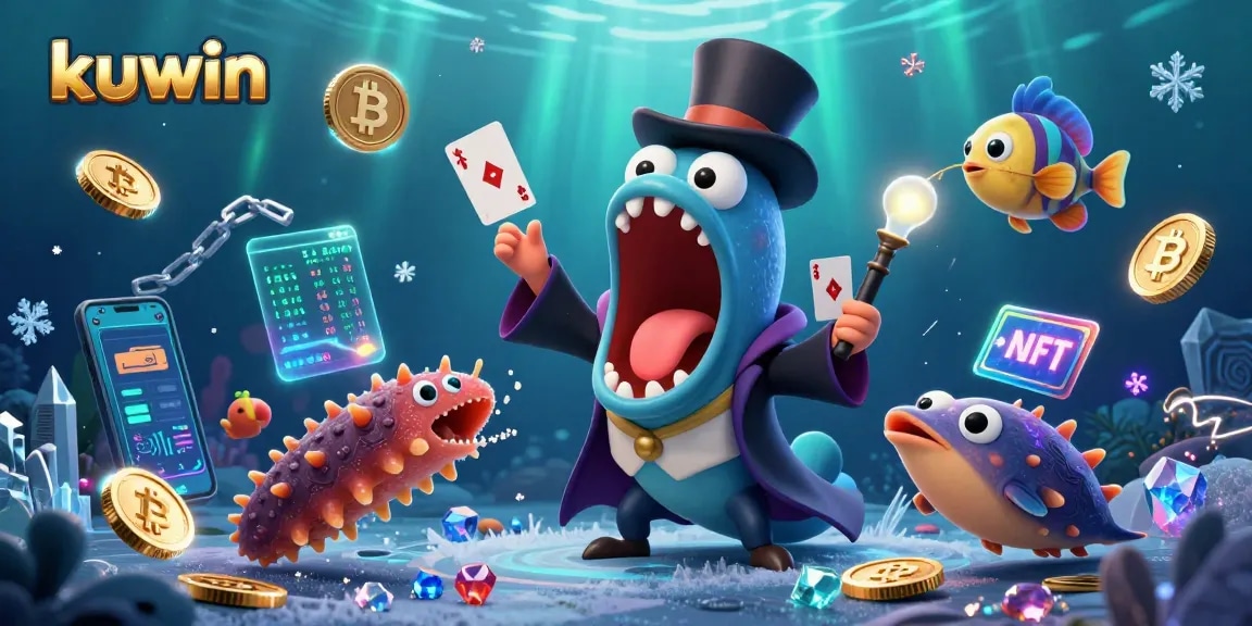 Play exciting kuwin games with an energetic scene featuring whimsical underwater characters.