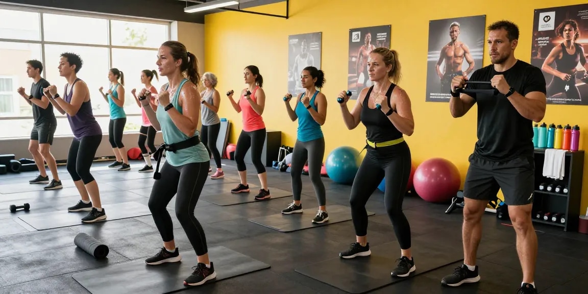 Group training session with Medi Pharma Steroids emphasizing fitness and wellness atmosphere.