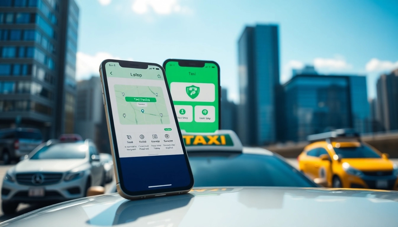 Engaging image of a safe and secure taxi app on a smartphone showcasing innovative features.