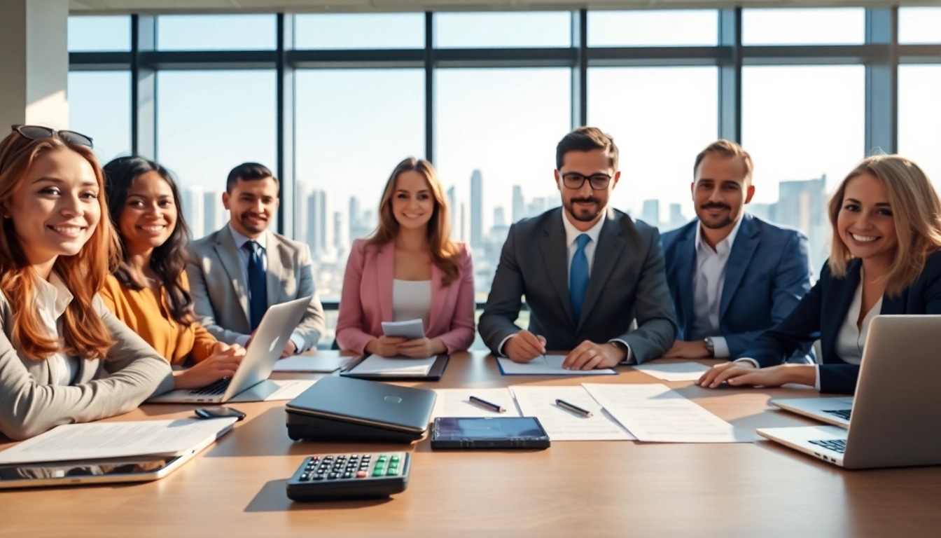 Clients engaging in multi-state title and escrow services in a professional office setting.