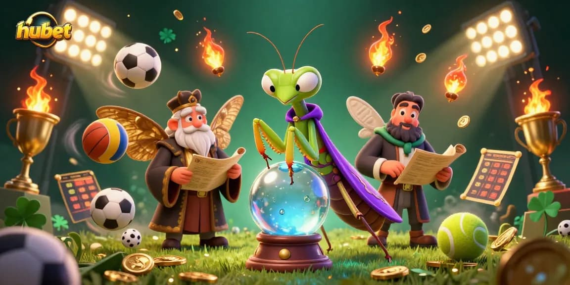 Engage with hubet's thrilling sports betting adventure featuring a vibrant 3D casino illustration.
