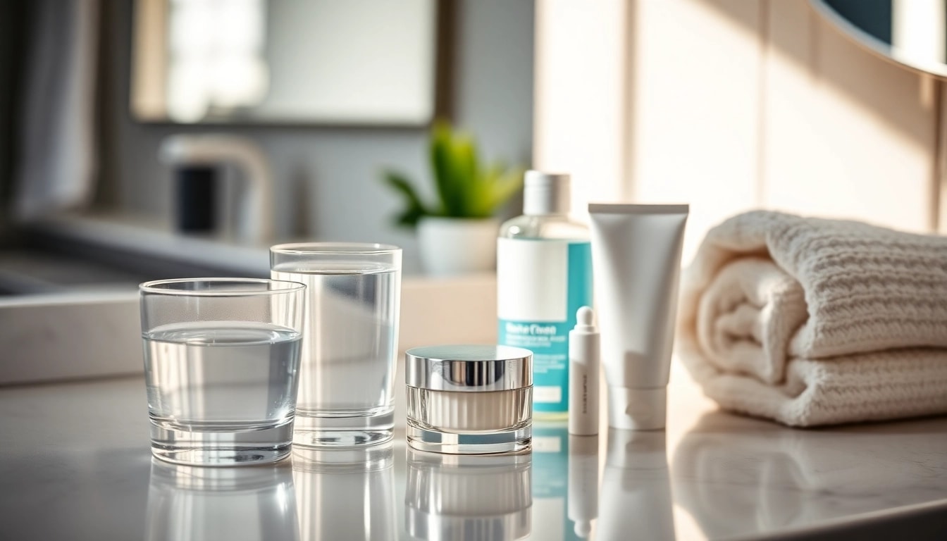 Enhance your skin care for men with a professional routine setup showcasing essential products.