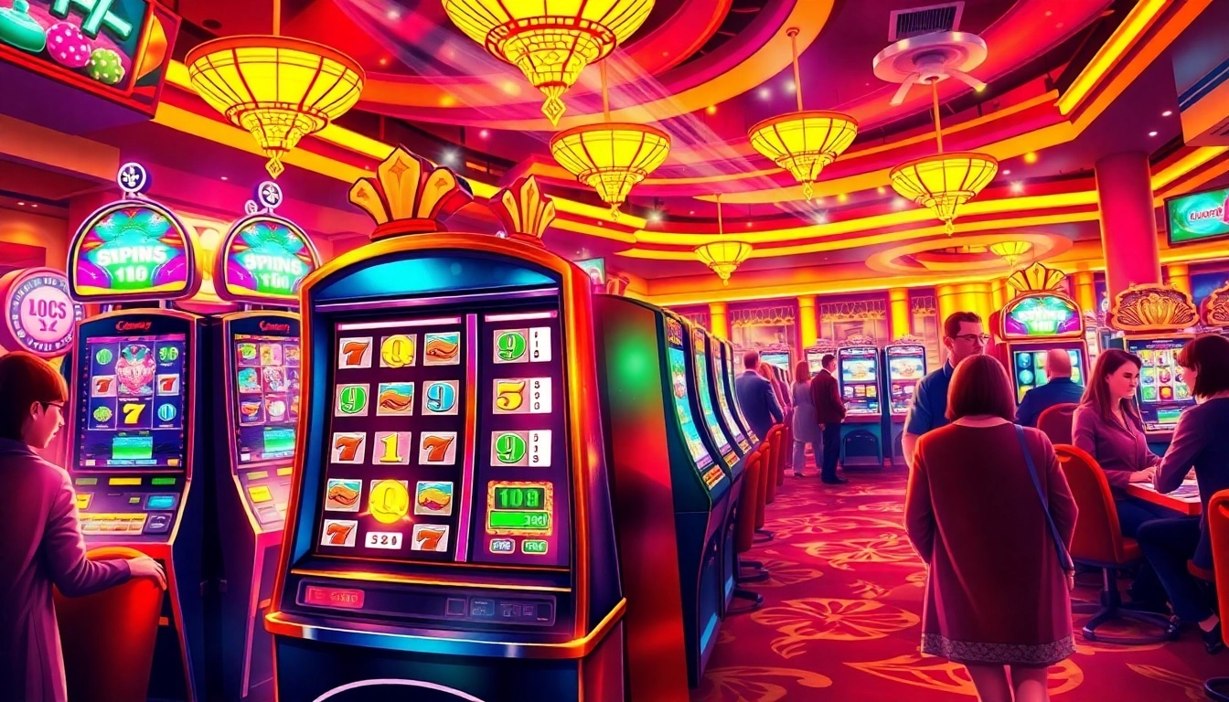 Slots များစွာရှိသော ကာစီနို မျက်နှာပြင်၊ ရင်ခုန်မှုကြီးသော စင်းစစ်မှု။