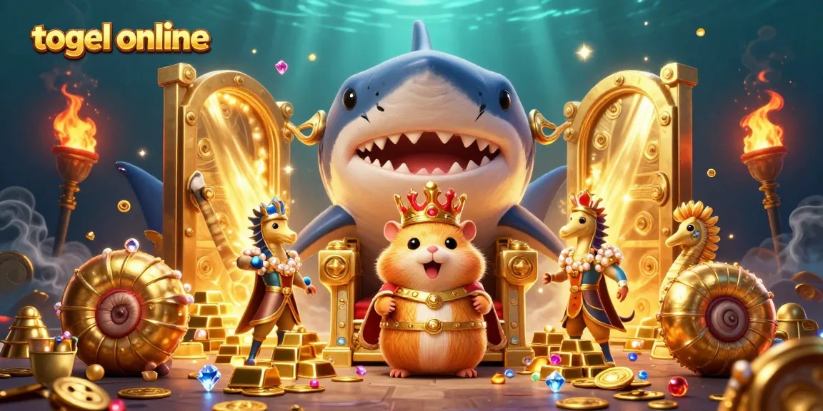 Experience thrilling wins with togel online, amidst vibrant treasure-themed elements.