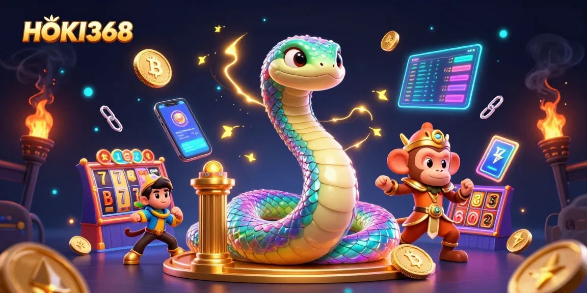 Experience the thrill of HOKI368 with vibrant casino elements and a magical atmosphere.