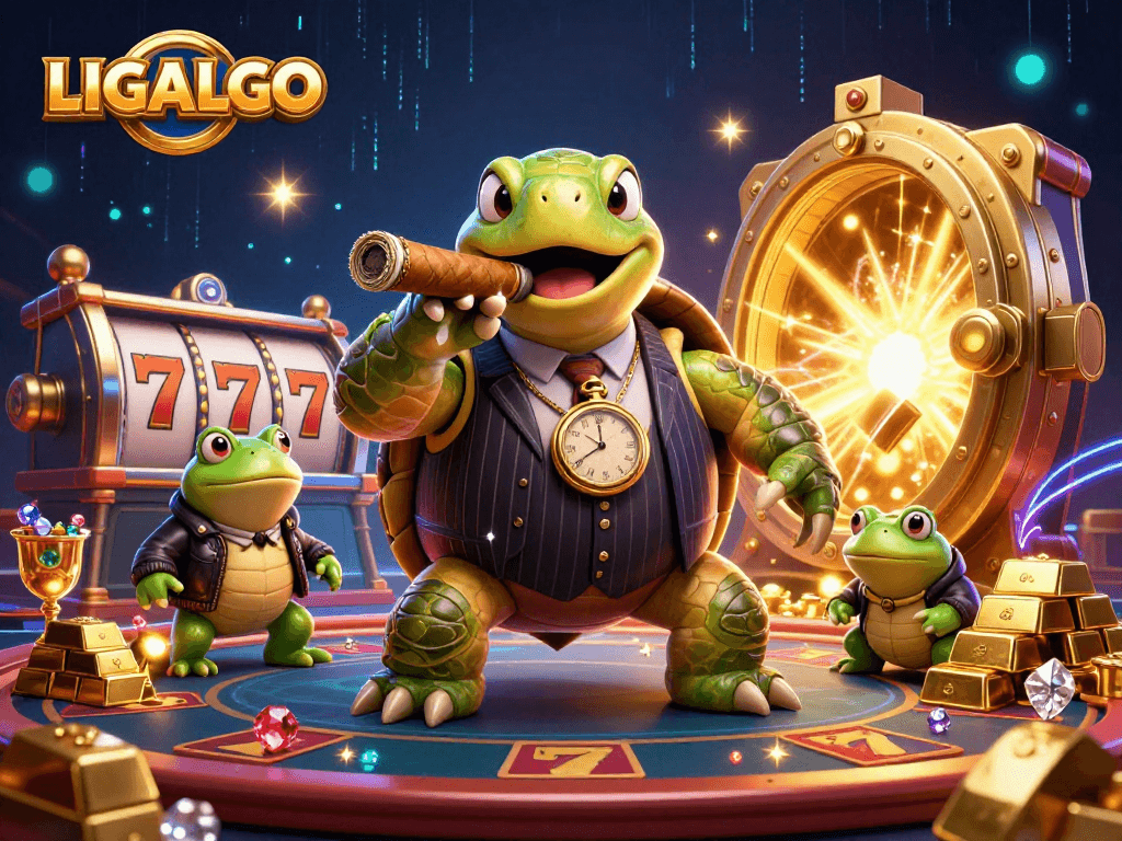 Engage with LIGALGO as a snapping turtle and bullfrogs bring casino excitement with vibrant, dynamic visuals.