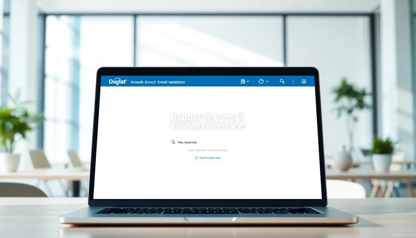 Validate emails effortlessly with https://19yako.com/ showcased in a professional workspace.