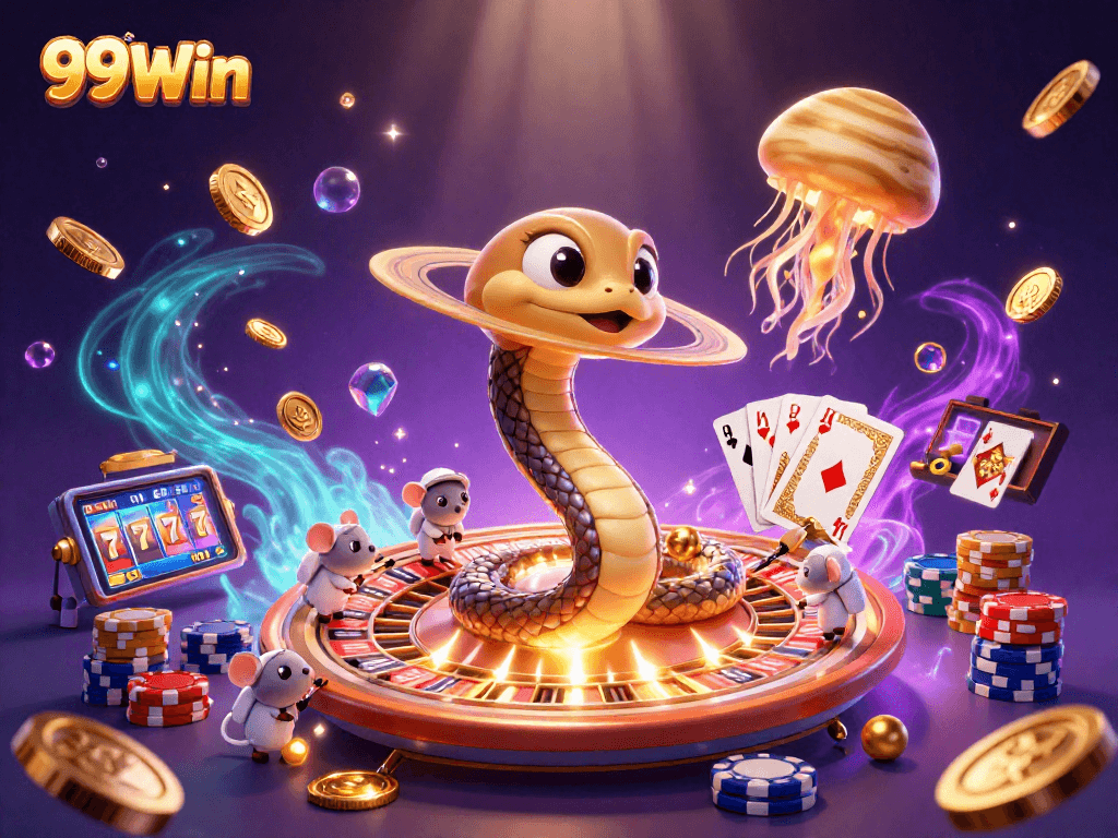 Experience thrilling gameplay at 99Win with vibrant casino elements and engaging characters.