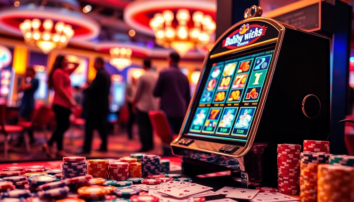 Menangkan Slot Deposit 5000 dengan mesin slot yang berkilau dan suasana kasino yang hidup.