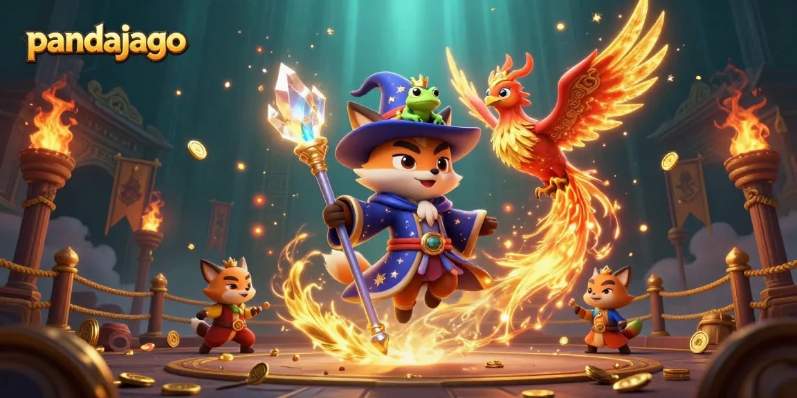 Menyambut pengalaman judi yang menguntungkan dengan pandajago dalam ilustrasi kasino yang menakjubkan.