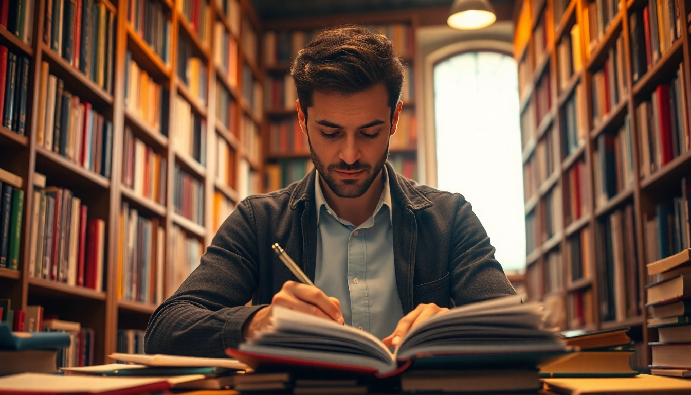 Verhaalverteller in een gezellige bibliotheek, inspiratie opdoen met eeuwigheid.nl.