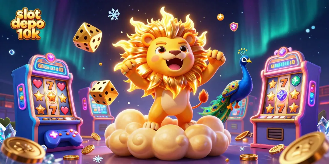 Play colorful slot depo 10k games with exciting visuals and vibrant features in this 3D illustration.