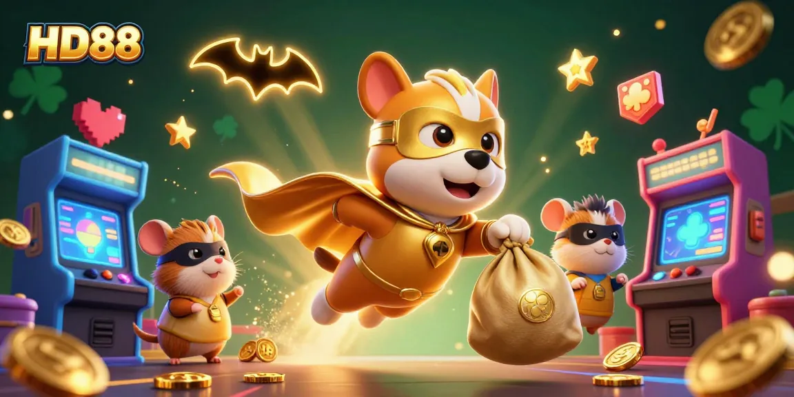 Engage with HD88's thrilling casino experience in a vibrant 3D superhero scene!