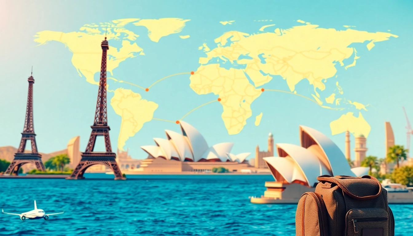 Discover stunning round the world destinations with famous landmarks in a vibrant travel scene.