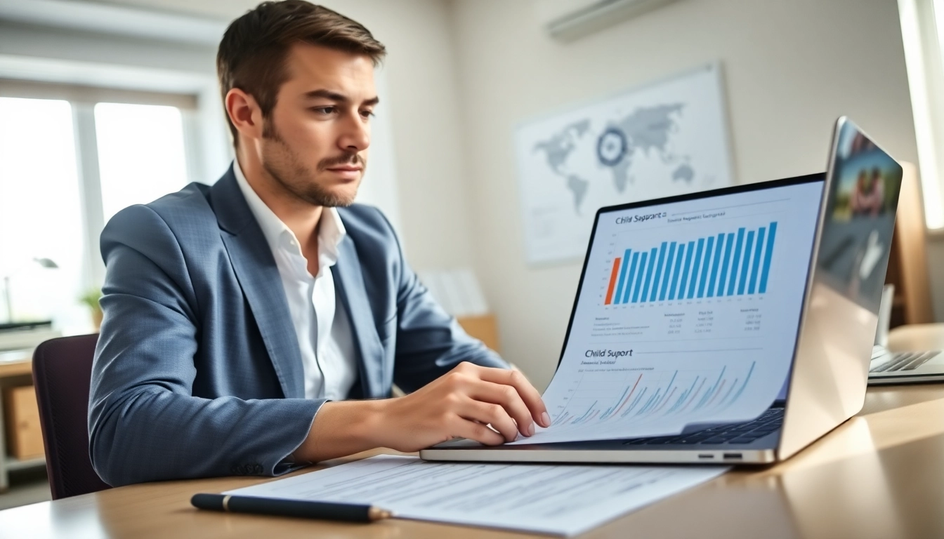 Assessing NYS child support percentage in a professional setting with legal documents.
