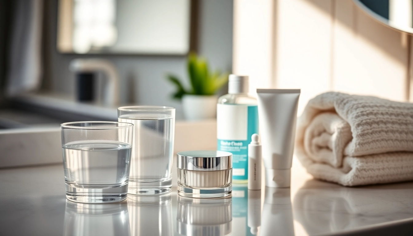 Enhance your skin care for men with a professional routine setup showcasing essential products.