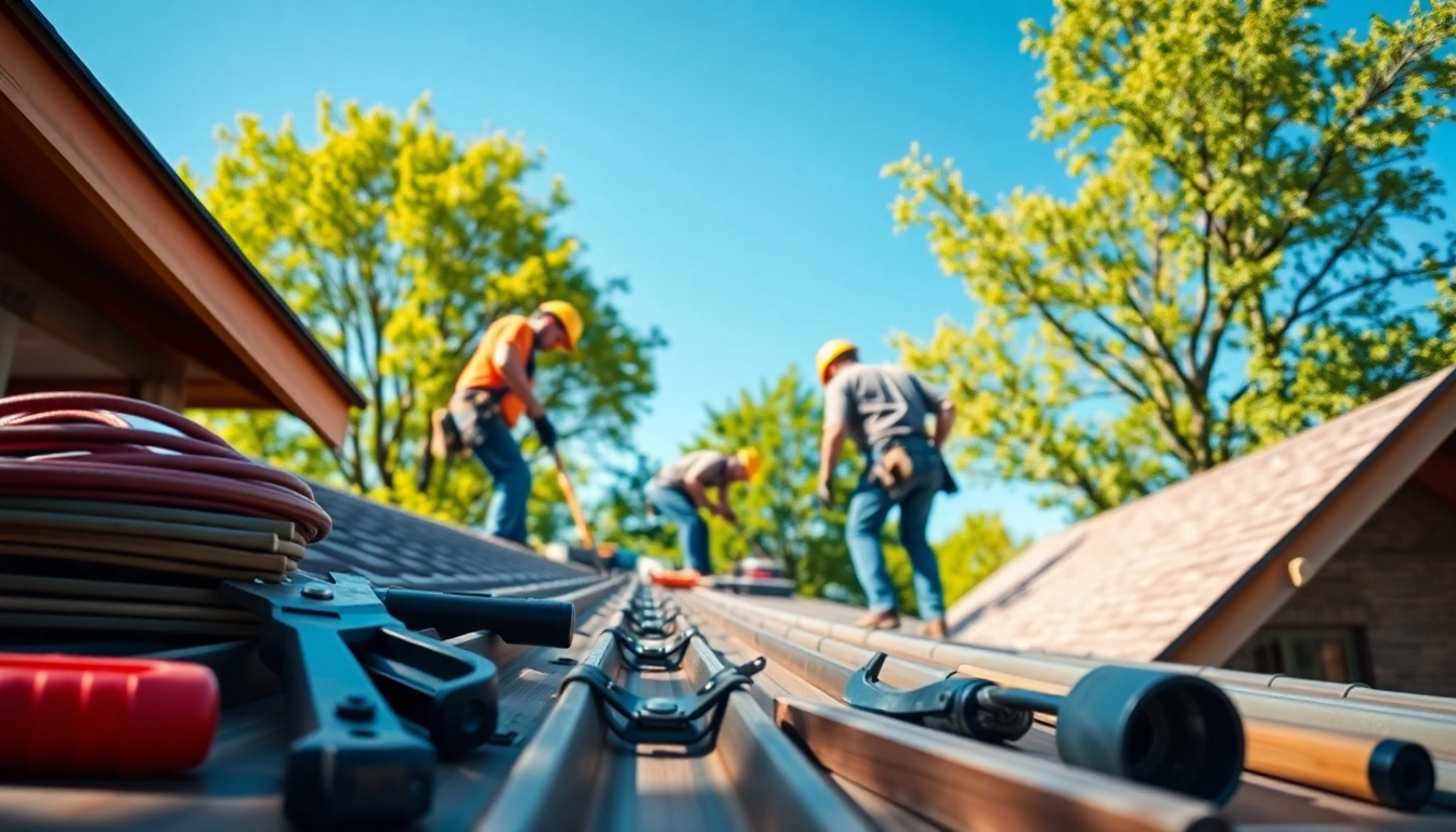 Engaging roofing work in Заславле, showcasing a skilled team installing roofing materials