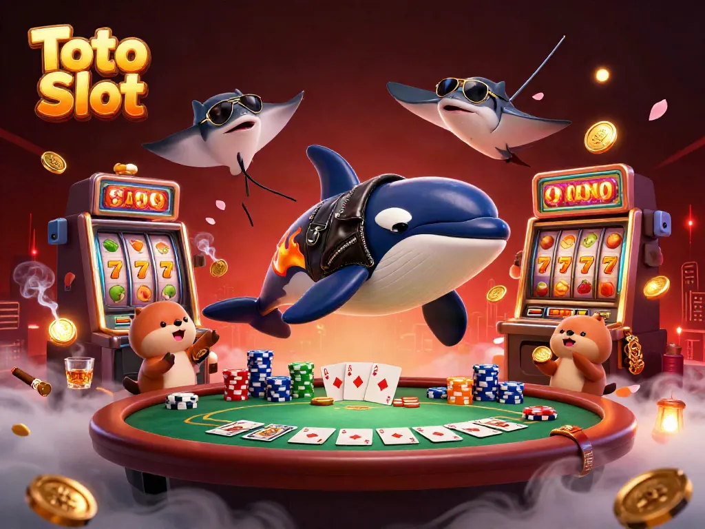 Toto Slot menawarkan pengalaman bermain dengan orca, stingray, dan berang-berang yang memegang koin emas.