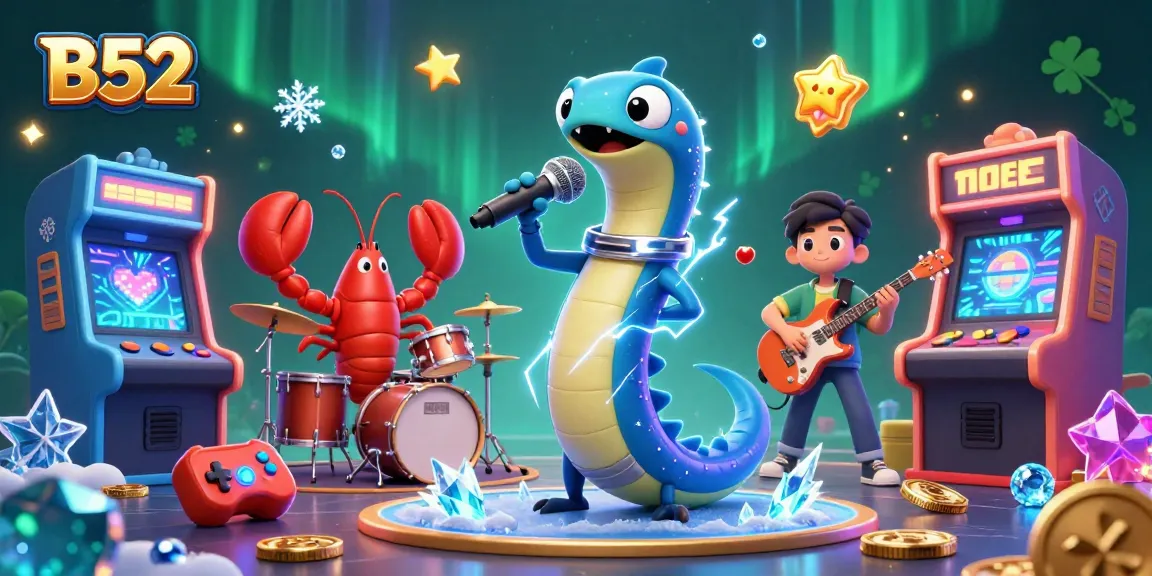 Experience B52's vibrant underwater casino with fun gameplay and an animated performance with an electric eel DJ.