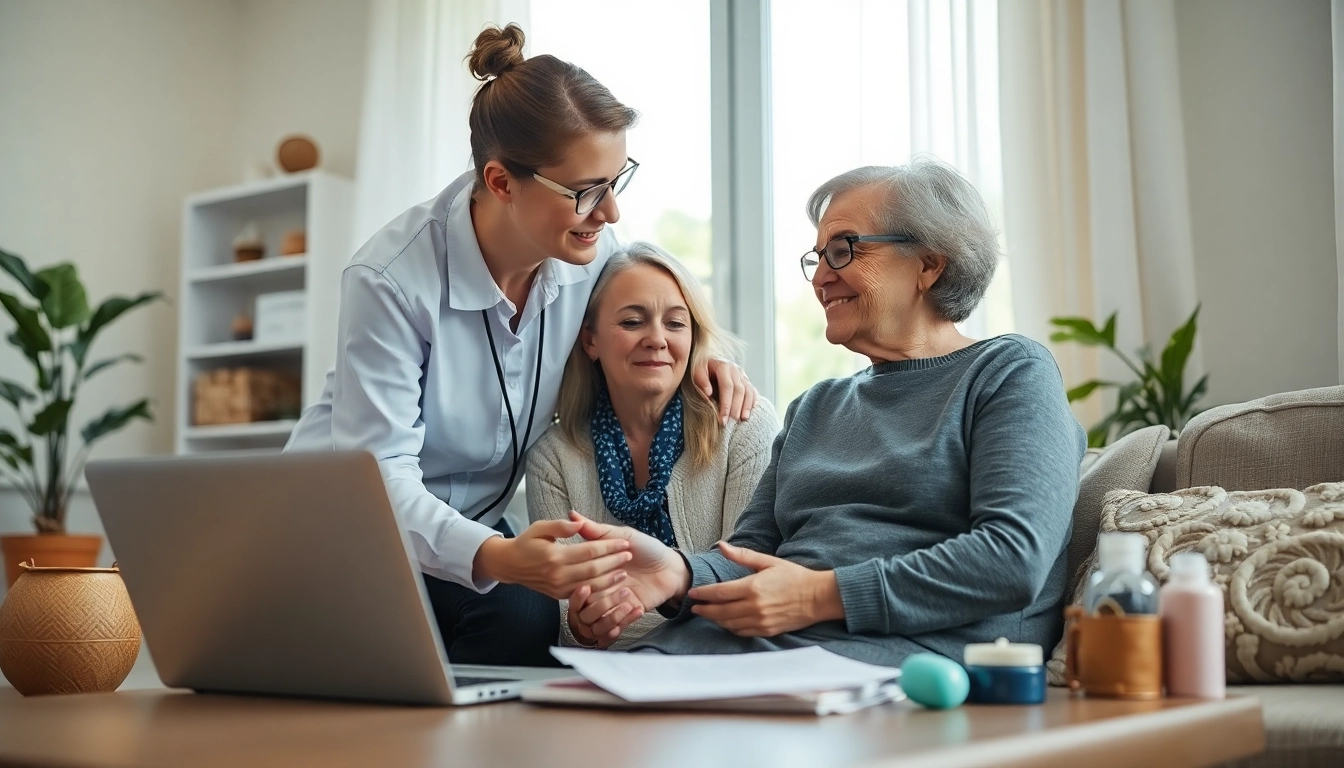 Person receiving NDIS support services from a coordinator, showcasing personalized care and assistance.